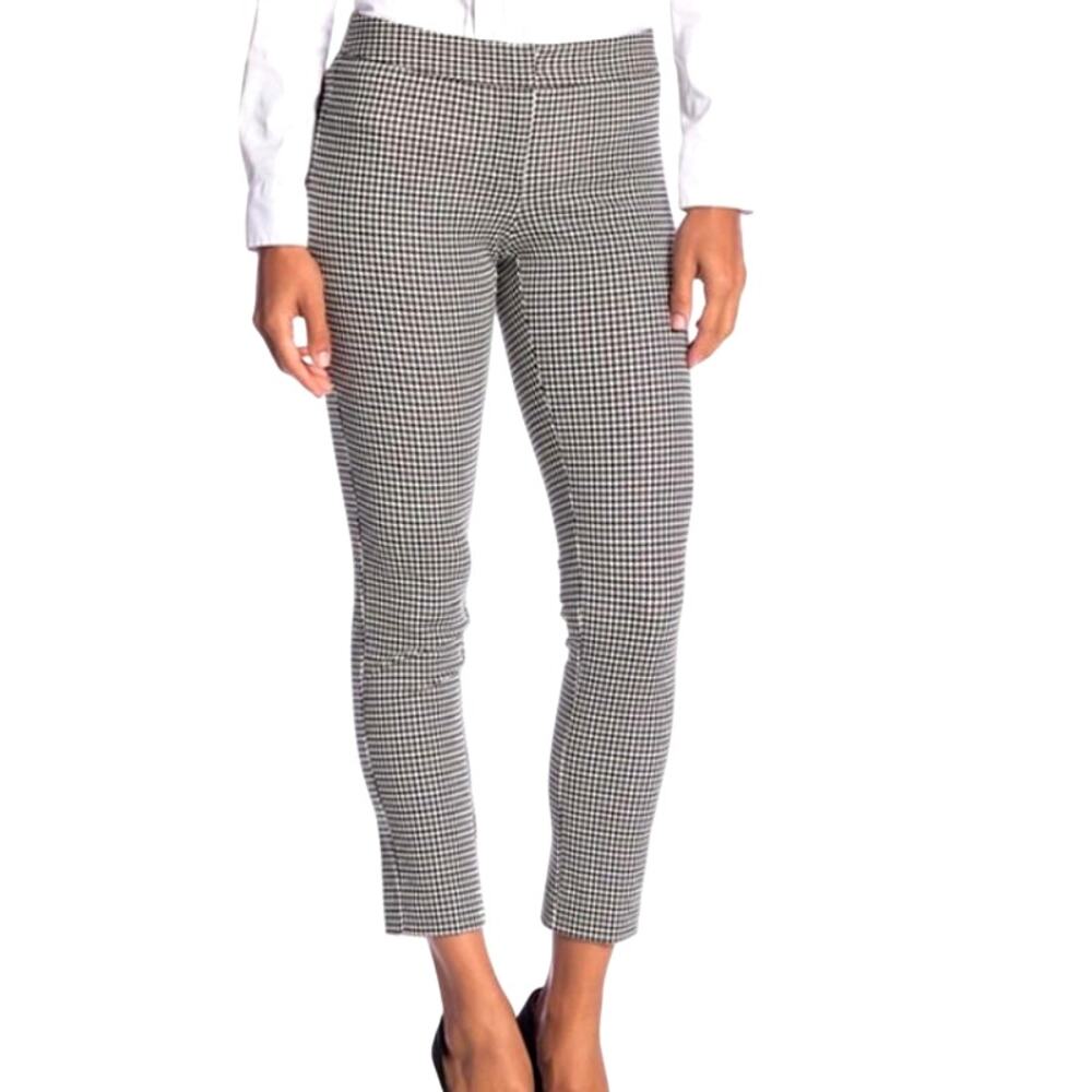 Women's Black & White Houndstooth Wide Leg Pants